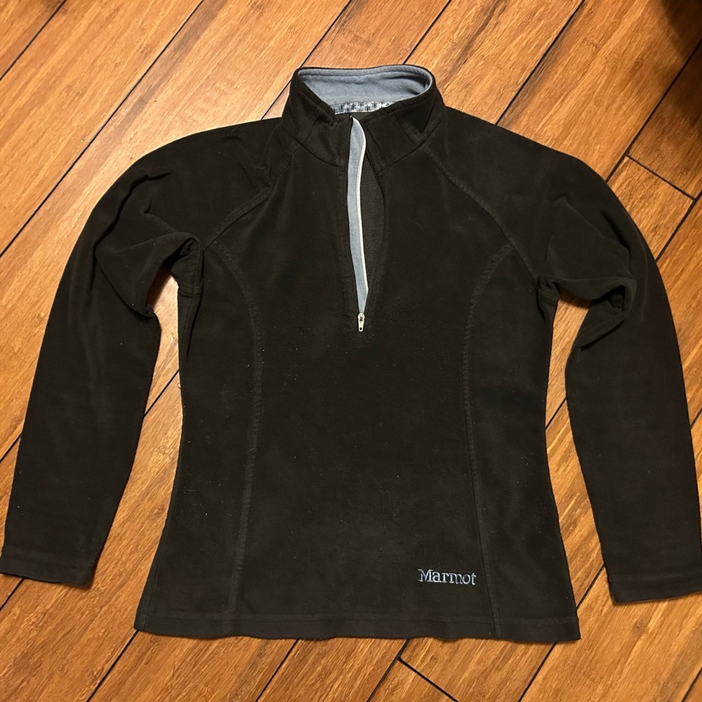 Marmot Black with Light Blue Half-Zip Fleece
